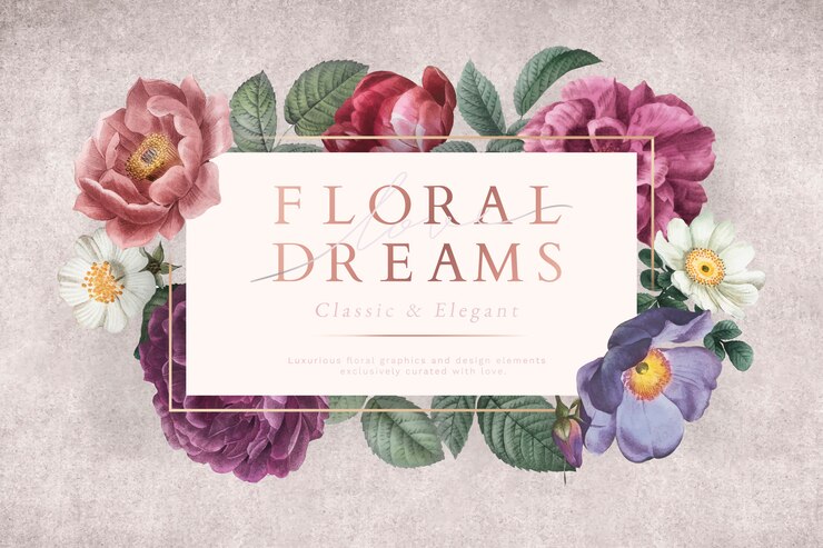 Free Vector floral wedding invitation