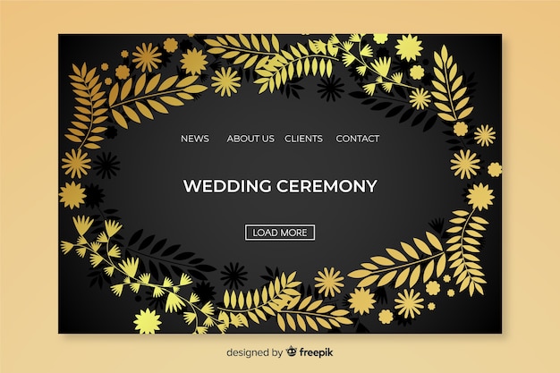 Floral wedding landing page template