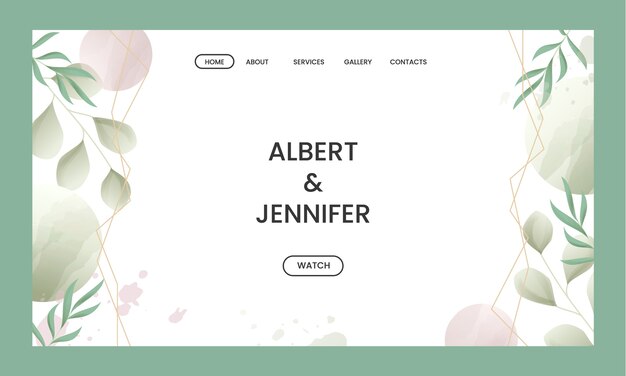 Floral wedding landing page template