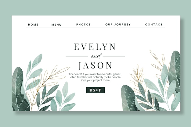 Free vector floral wedding landing page