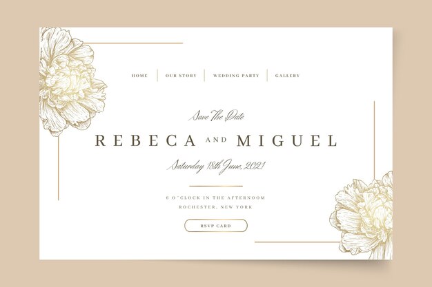 Free Vector Floral wedding web template
