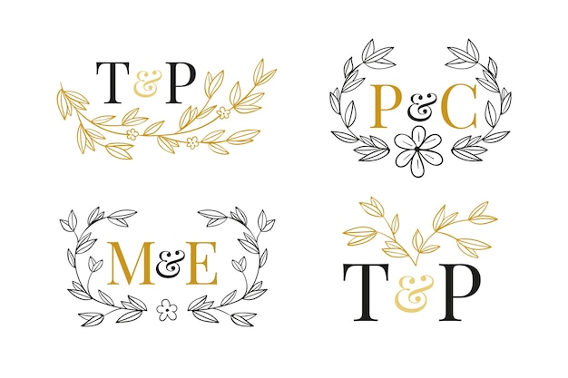 Floral wedding logos