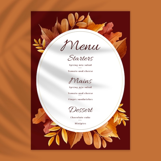 Free vector floral wedding menu