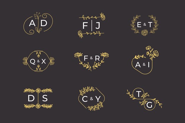 Floral wedding monograms concept