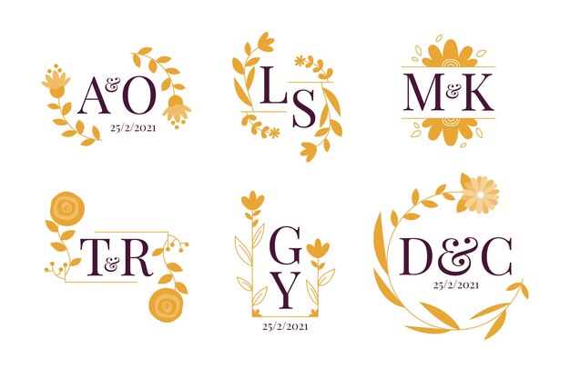 Floral wedding monograms