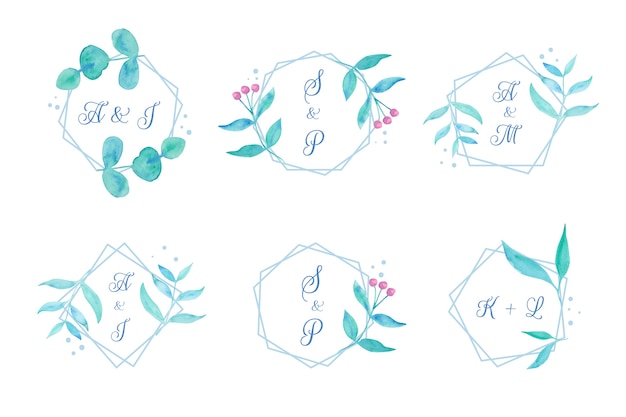 Floral wedding monograms