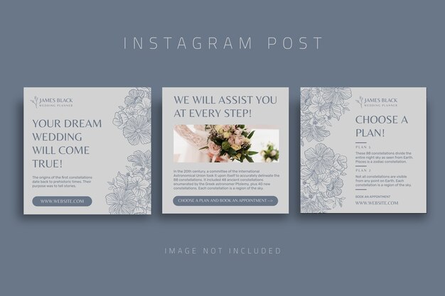 Floral wedding planner instagram posts