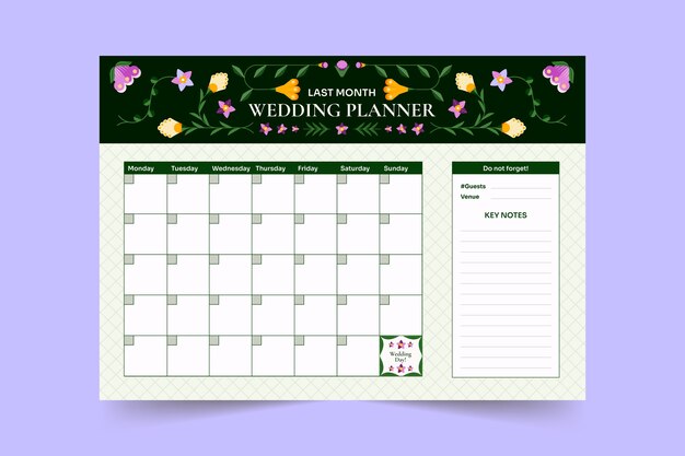 Floral wedding planner  template