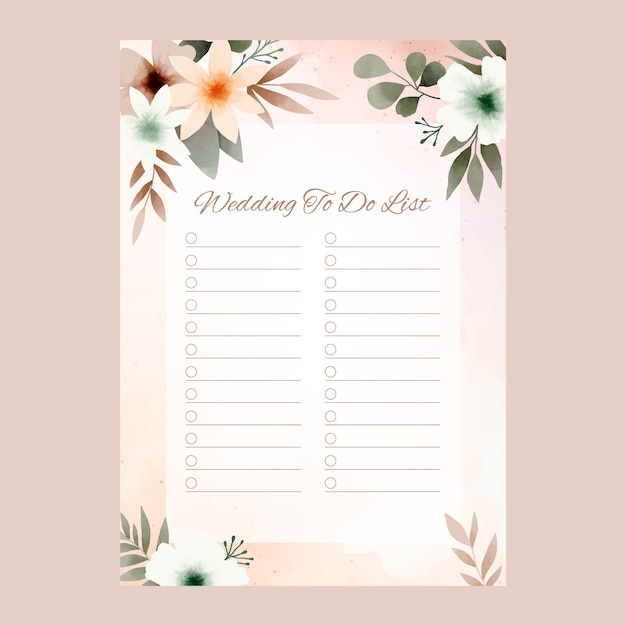 Floral wedding planner  template