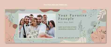 Free vector floral wedding planner twitter header