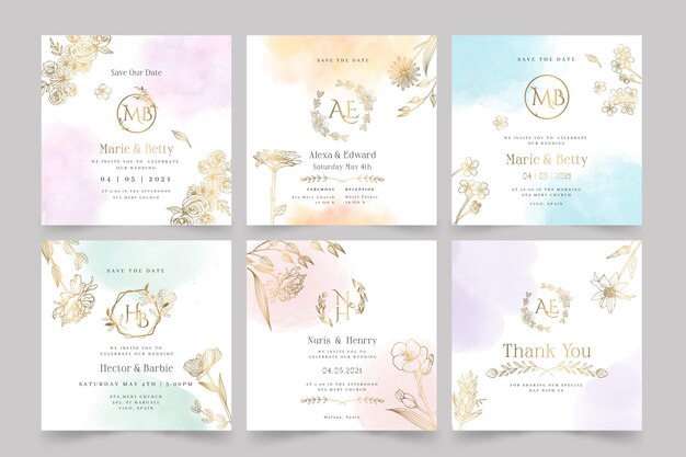 Floral wedding stationery collection