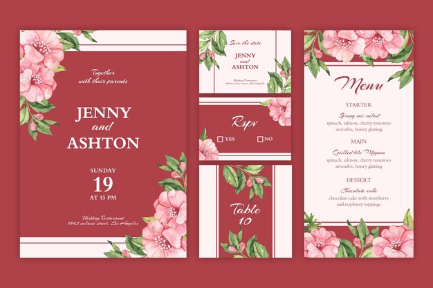 Floral wedding stationery collection