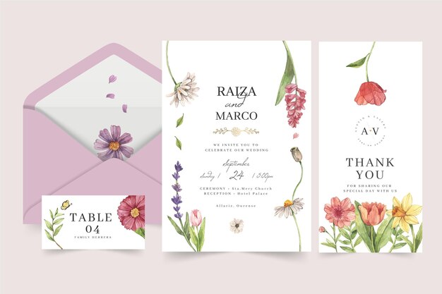 Floral wedding stationery collection