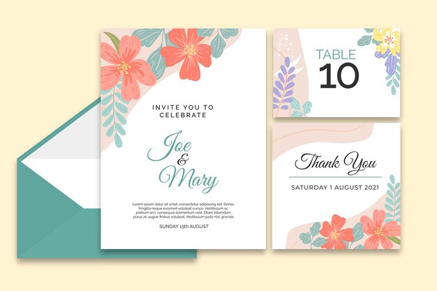 Floral wedding stationery collection
