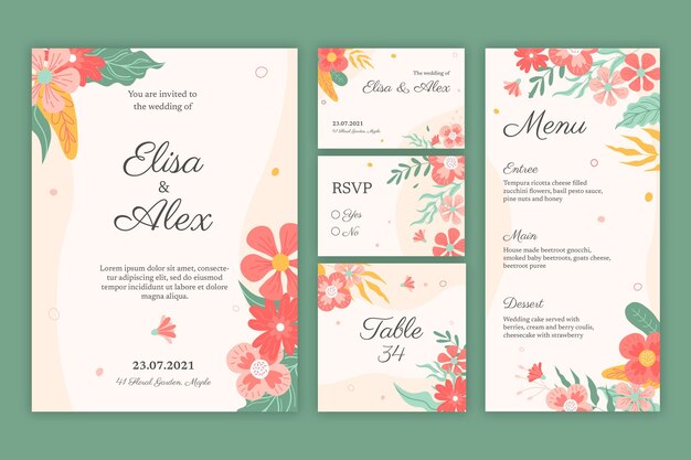 floral wedding stationery collection