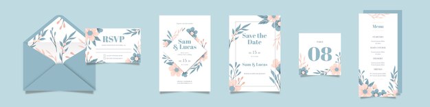 Floral wedding stationery