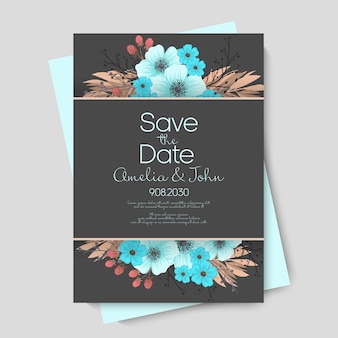 Floral wedding vector template