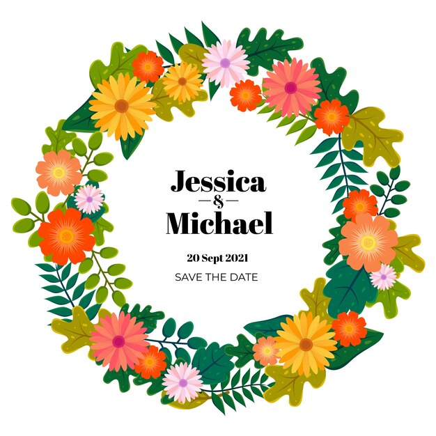 Floral wedding wreath