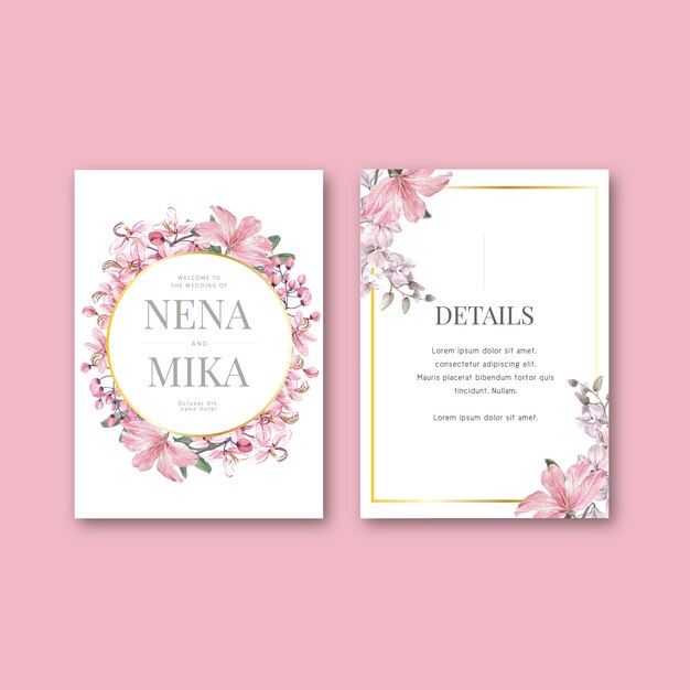  Floral weeding card set