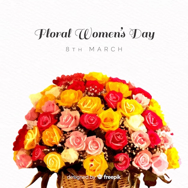 Бесплатное векторное изображение Цветочный женский день фон