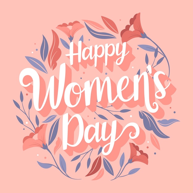 Floral women's day lettering