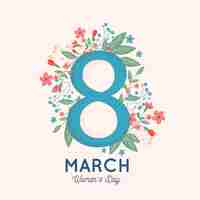 Free vector floral women's day lettering