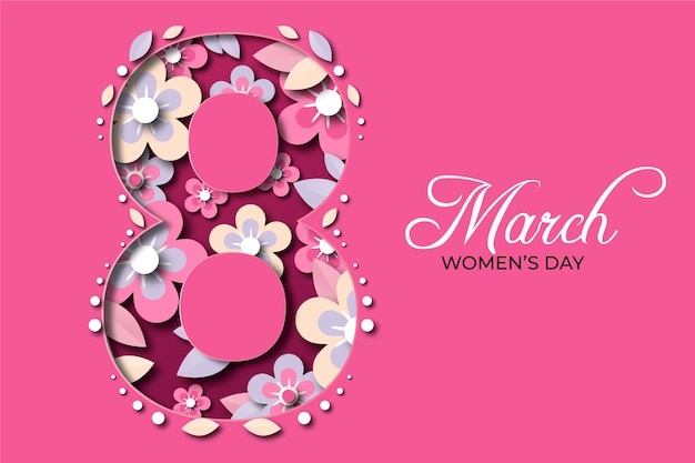 Free vector floral women's day in paper style