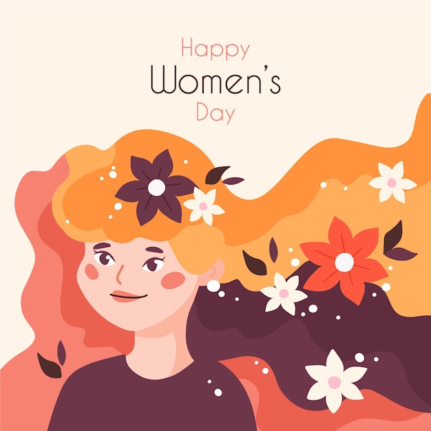 Floral women's day with greeting