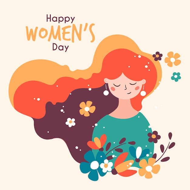 Floral women's day with greeting