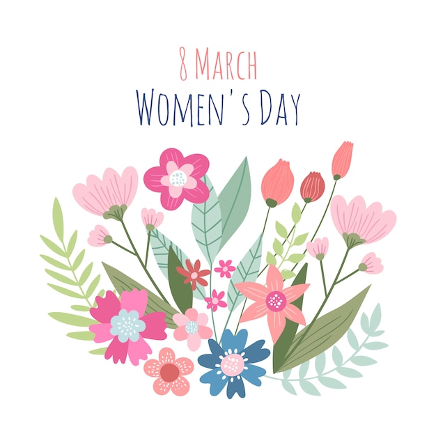 Floral womens day concept