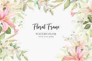 Free vector floral wreath and background floral lily design