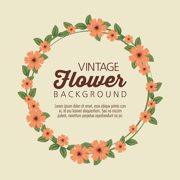 floral wreath background template