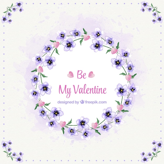 Floral wreath background with message