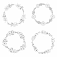 Free vector floral wreath collection