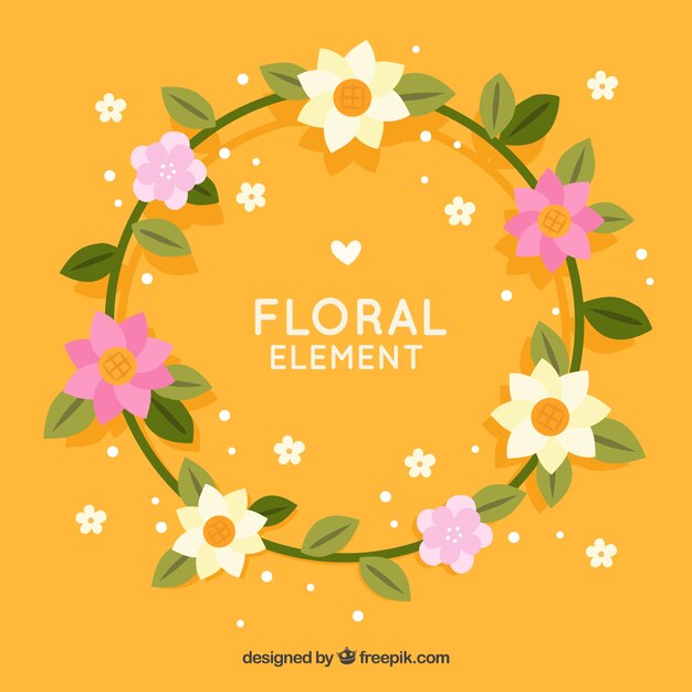 Floral wreath element in flat design 