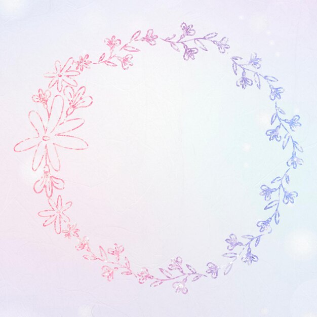 floral wreath glitter border