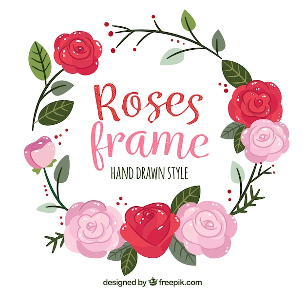 Free vector floral wreath of pretty roses