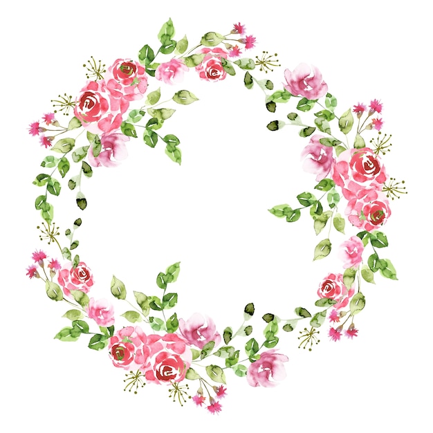 Floral wreath in watercolor style