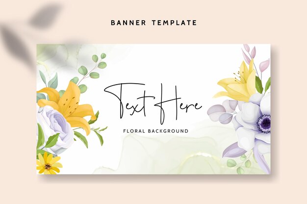 floral wreath web banner template