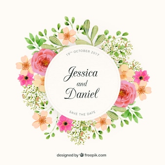 Floral wreath wedding design