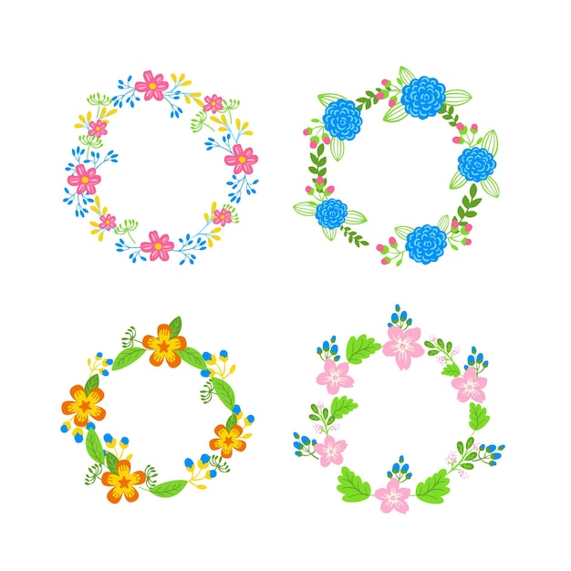 Free vector floral wreaths collection