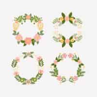 Free vector floral wreaths collection