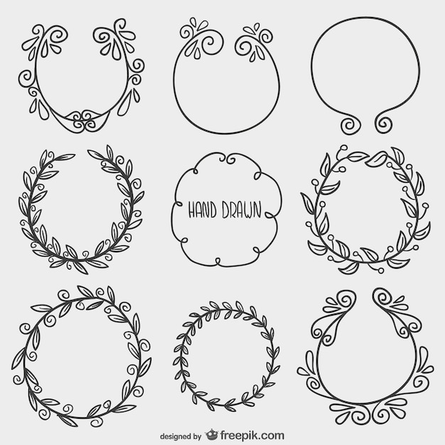 Free vector floral wreaths pack