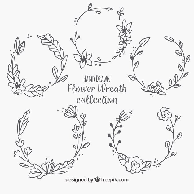 Floral wreaths with vintage style