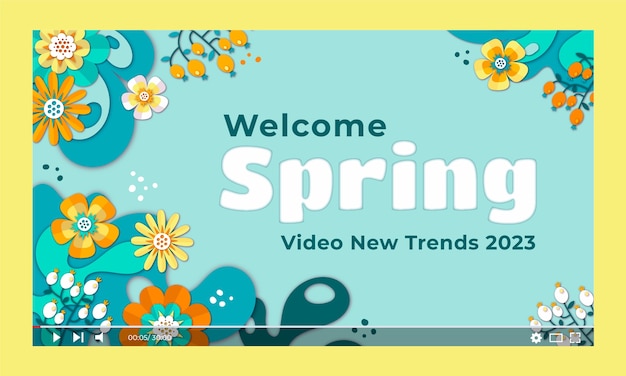 Free vector floral youtube thumbnail for spring celebration