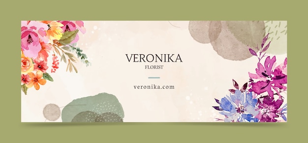 Free vector florist concept facebook cover template