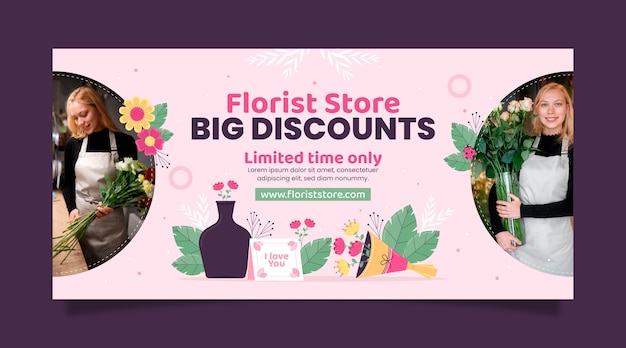 Free vector florist concept   sale banner template