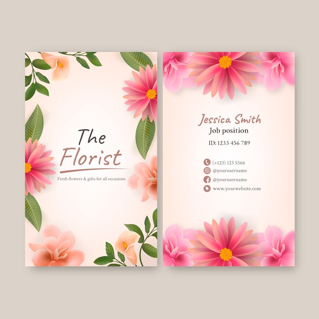 Free vector florist  id card template design