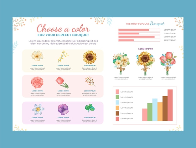 Florist infographic template design