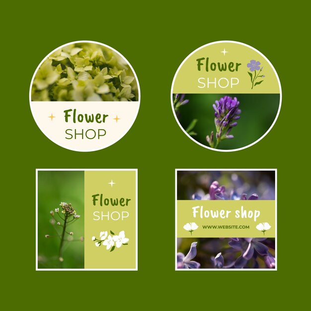 Free vector florist labels collection